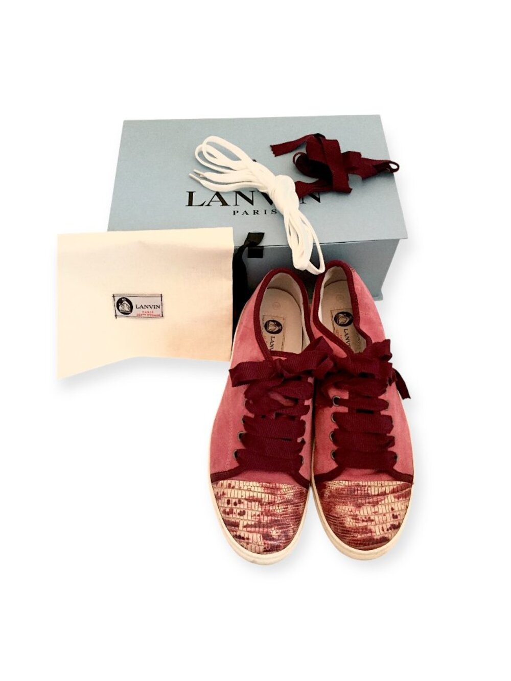 Lanvin Paris Basket Basse low‑top sneakers Alber Elbaz Era EU 39 w/box  Pink/Red